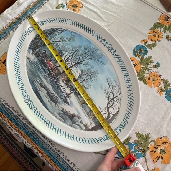 Lovely Vintage Brookpark Melamine / Melmac Currier & Ives Serving Platter, '60's - Picture 7 of 7